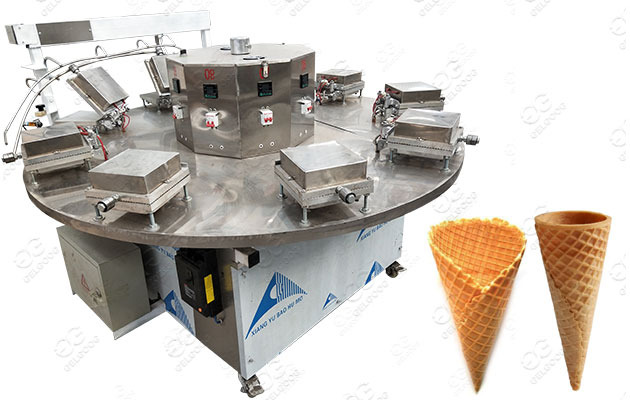 M&aacute;quina de assar cones de a&ccedil;&uacute;car crocantes