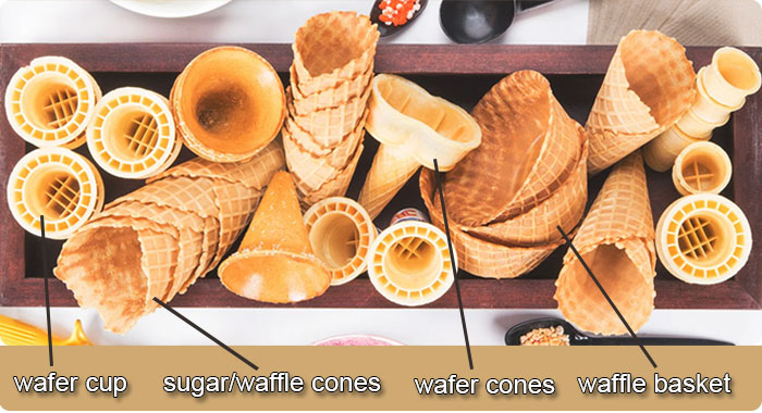 Tipos de casquinhas de sorvete Tipos de casquinhas de sorvete