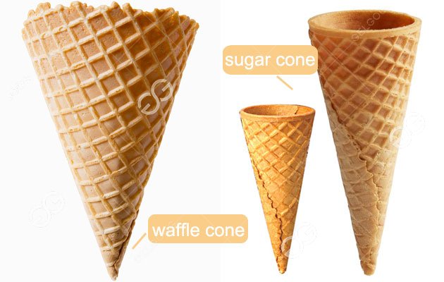 Casquinhas de sorvete de waffle