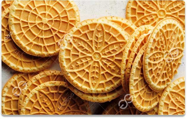 Produção de biscoitos Pizzelle Produção de biscoitos Pizzelle