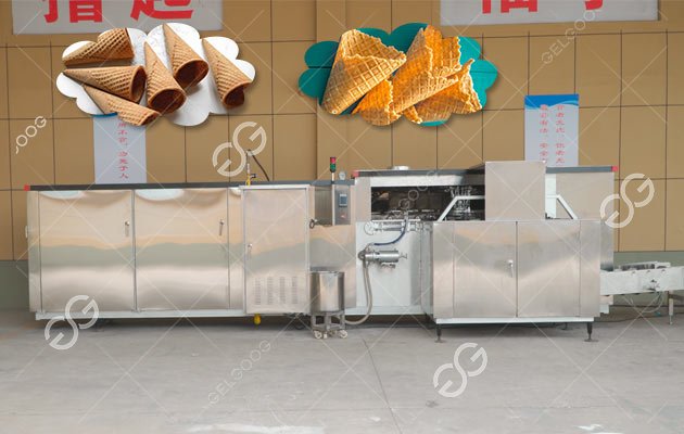 M&aacute;quina de casquinha de waffle para sorveteria