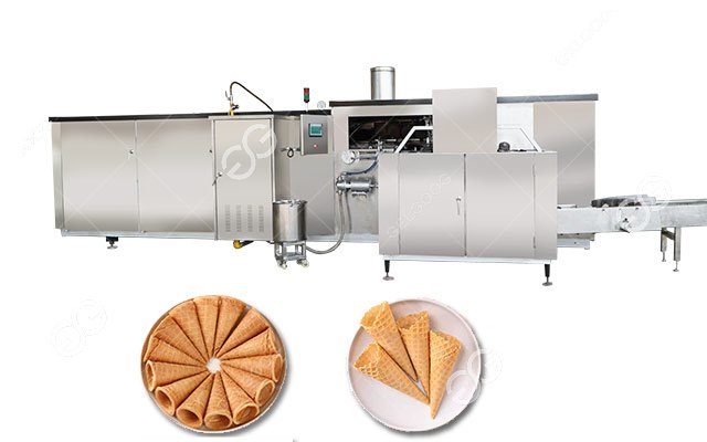 Máquina de sorvete com casquinha de waffle
