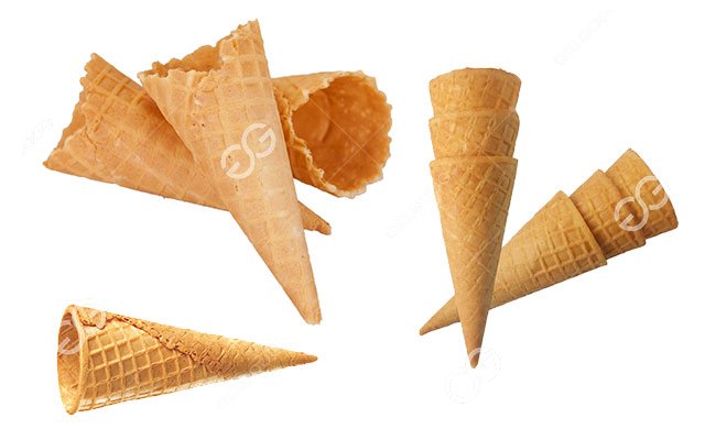 Processo de produção de casquinhas de waffle